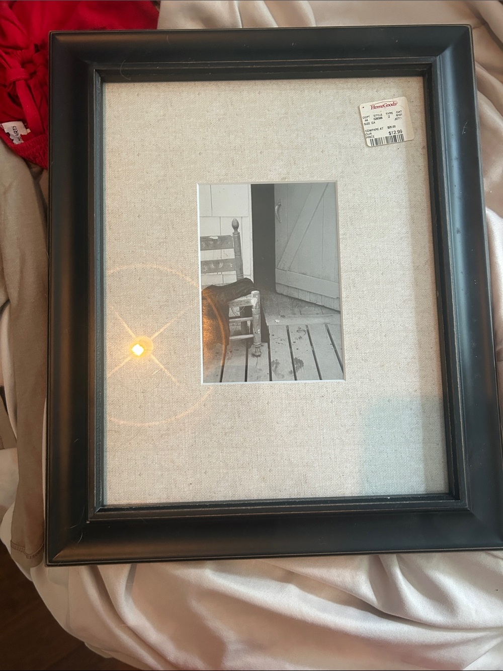 Black Wood Photo Frame with Linen Mat